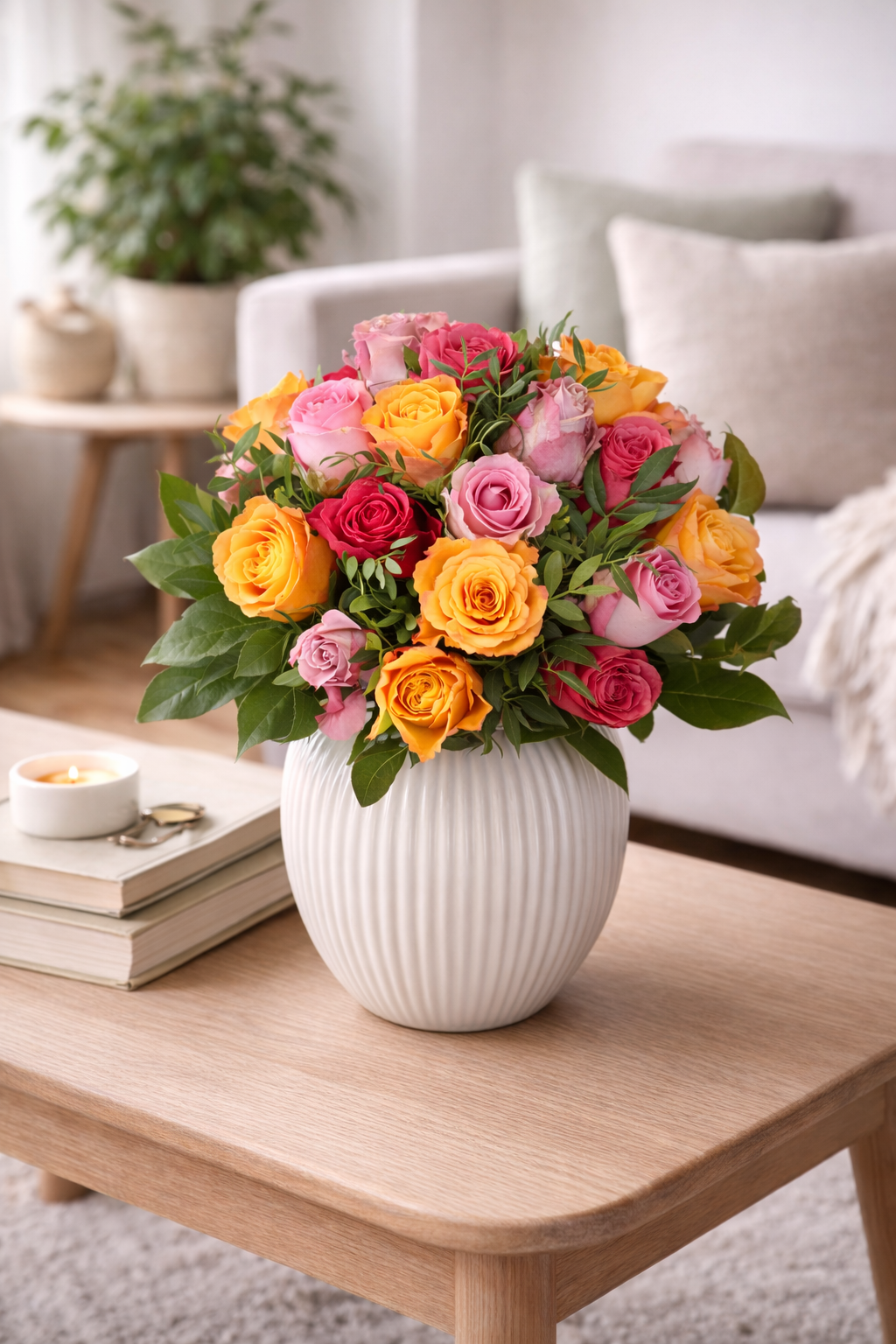 Farverig Rosenbuket